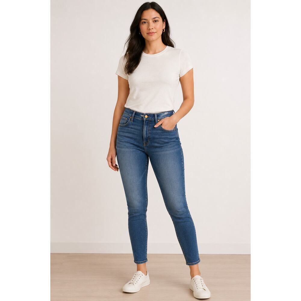 Madewell Curvy High Rise Skinny Jeans Size 32 Medium Wash Stretch Denim